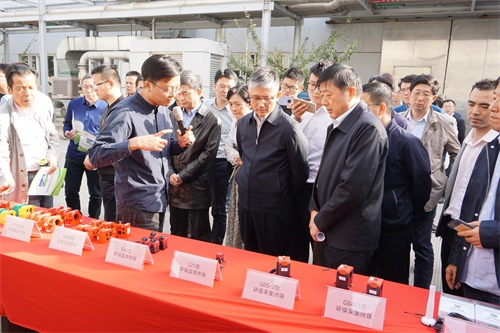 江苏省生态环境厅领导现场调研新联承建环保用电监控系统